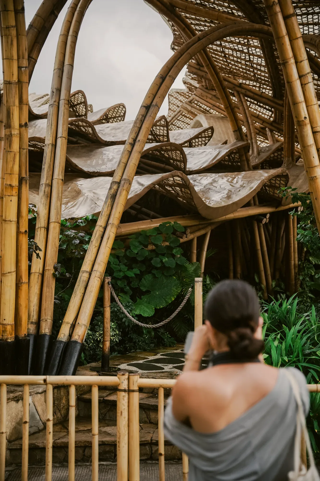 Bamboo architecture detail on the IDB Bali campus